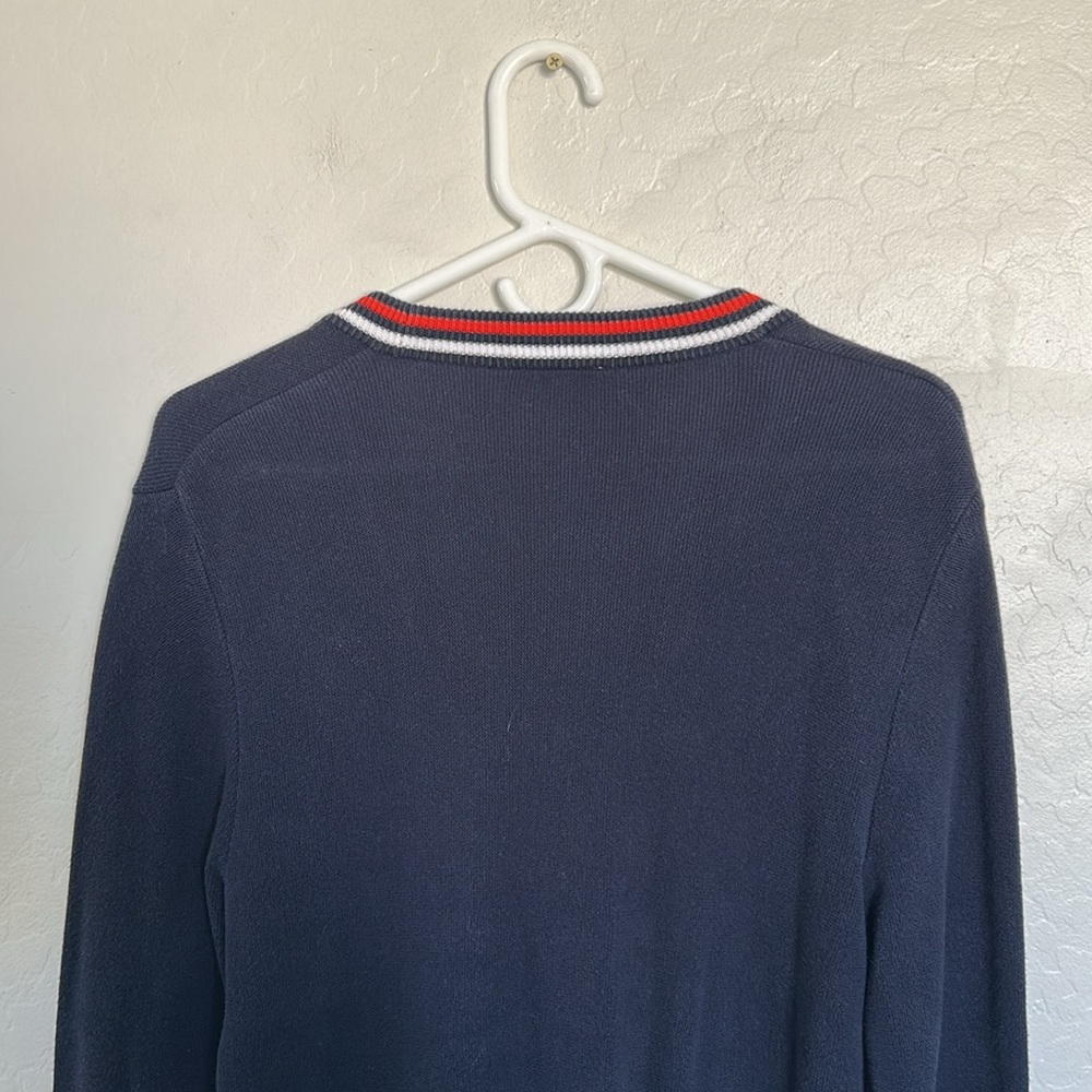 Lacoste Navy Cardigan with Red and White Accents - Picture 5 of 5